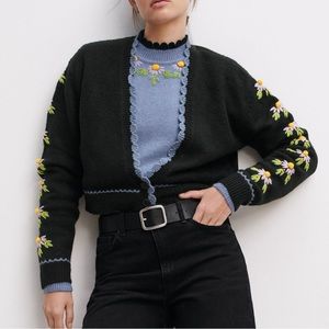 Zara Cropped Cardigan Sweater
